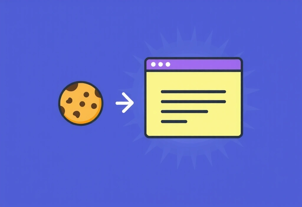 Illustration of a digital cookie and browser window