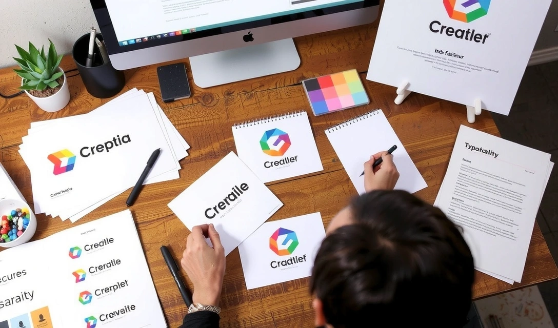 Brand identity designer creating a logo and brand guidelines