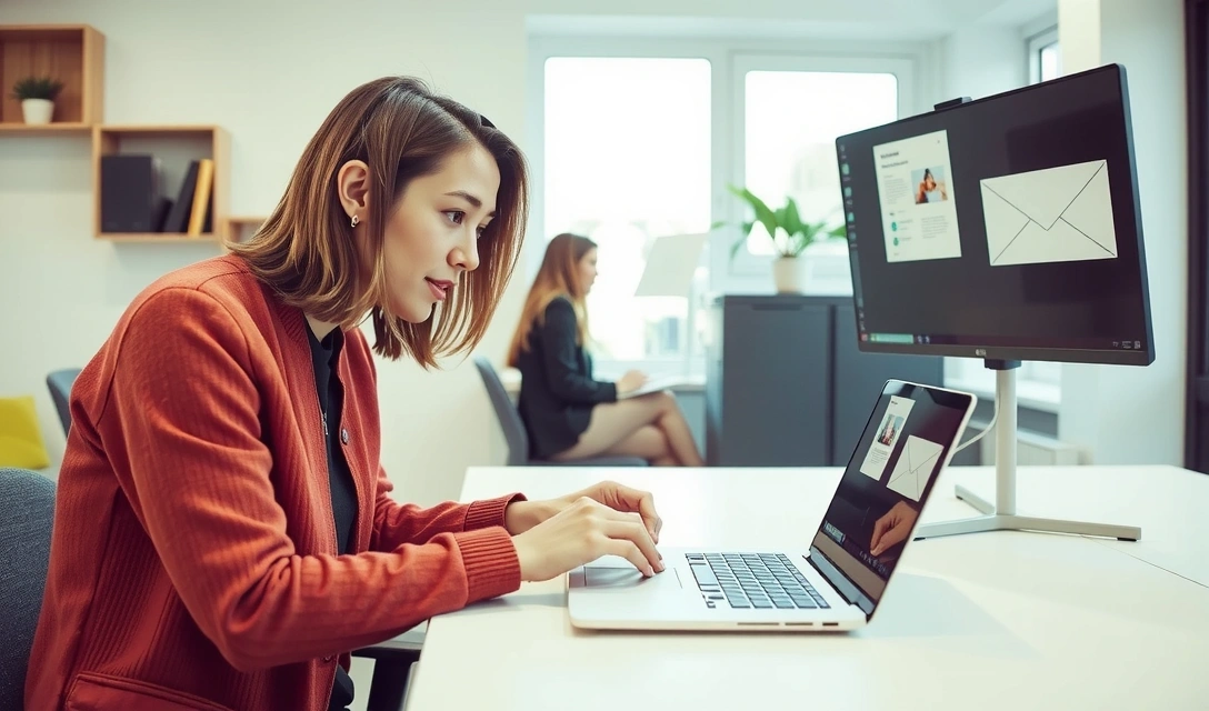 Email marketing specialist designing a newsletter campaign